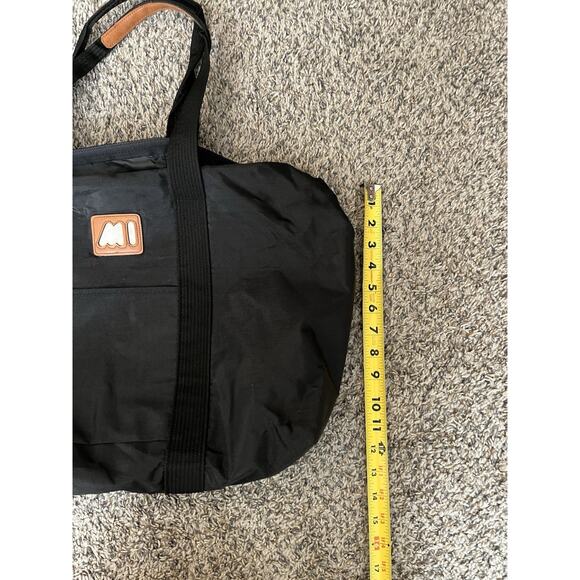 Casual Large Soft Duffle Tote Travel Bag Black Canvas W Pocket - Picture 7 of 7